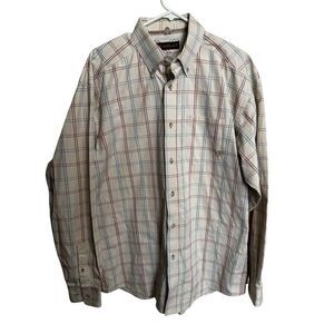 Ariat Multicolored Plaid Button Down Shirt Western Vented Breathable Mens XL
